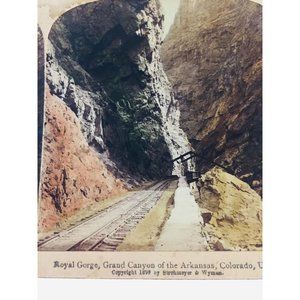 1898 Works Studio Royal Gorge Railroad Tracks Through Grand Canyon of the Arkans